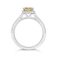 New Brilliance Lab Grown 2.25CTW Yellow & White Diamond Ring in 14K White Gold