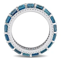 JULIANNA B 14K White Gold London Blue Topaz & Diamond Ring