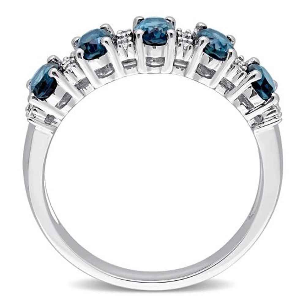 Julianna B 14K White Gold London Blue Topaz & Diamond Ring