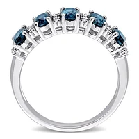 JULIANNA B 14K White Gold London Blue Topaz & Diamond Ring