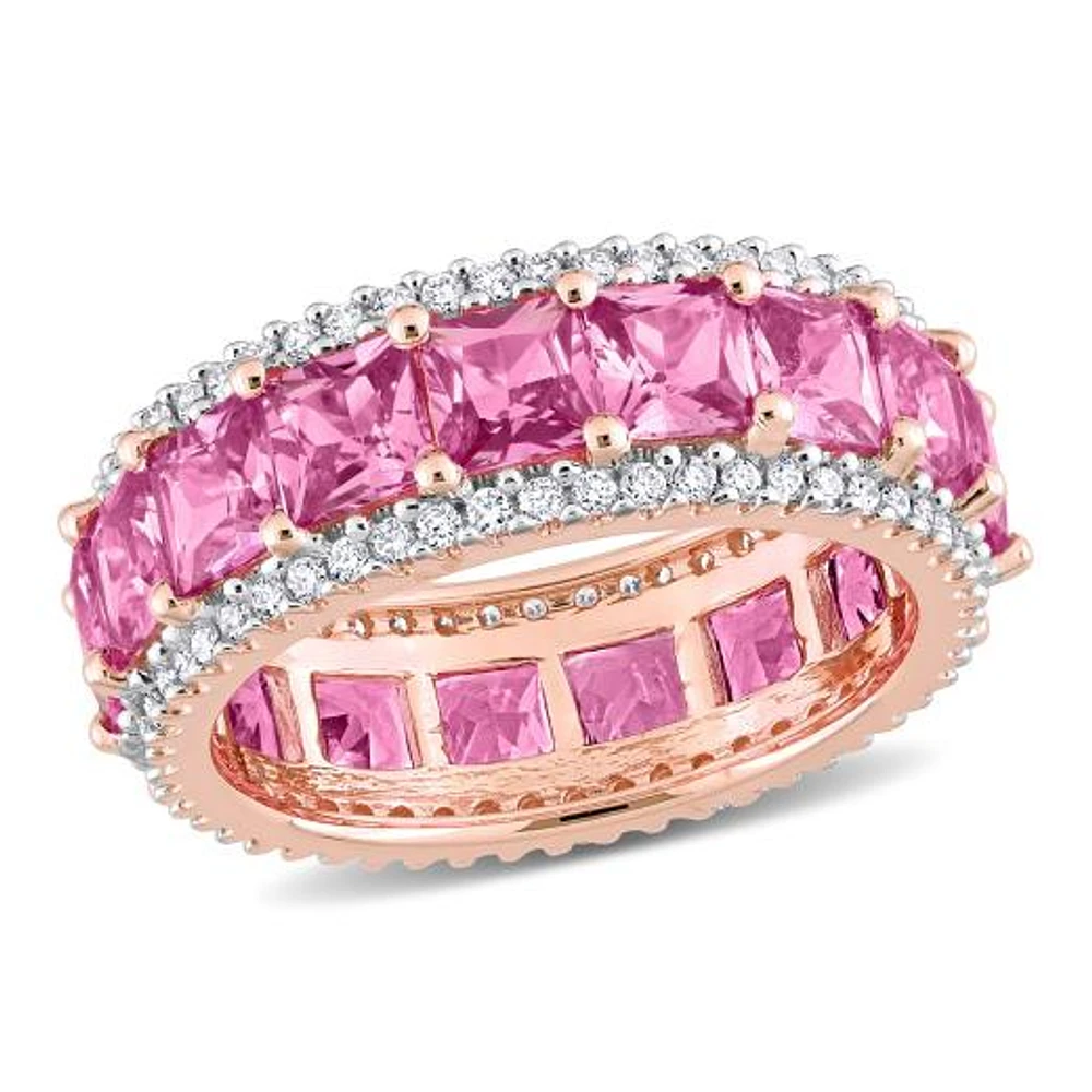 Julianna B 14K Rose Gold Pink Sapphire & Diamond Eternity Ring