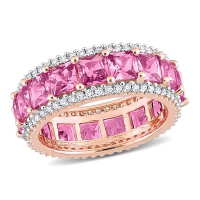 Julianna B 14K Rose Gold Pink Sapphire & Diamond Eternity Ring