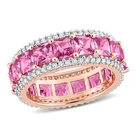 JULIANNA B 14K Rose Gold Pink Sapphire & Diamond Eternity Ring