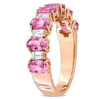 Julianna B 14K Rose Gold Pink Sapphire & Diamond Anniversary Ring