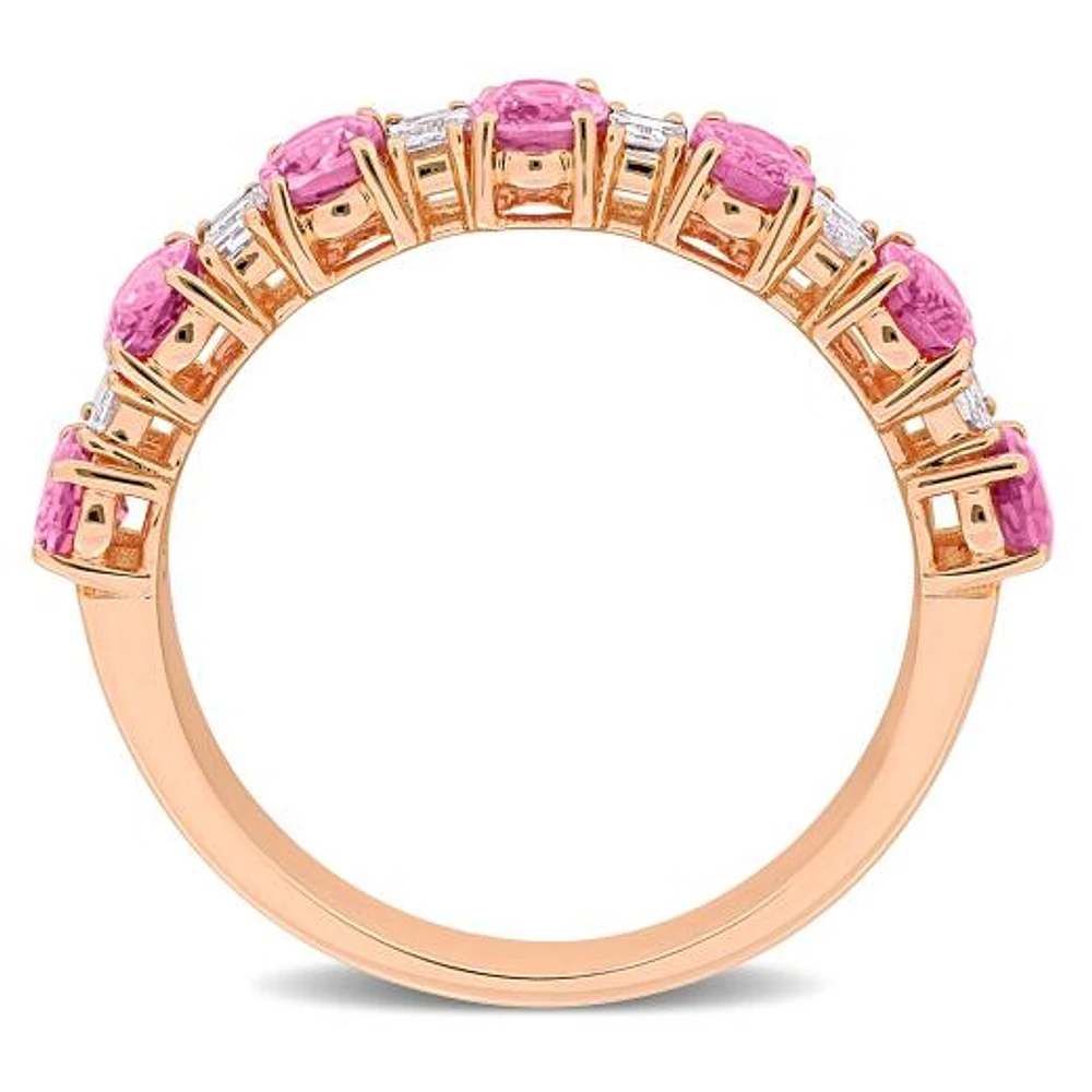 Julianna B 14K Rose Gold Pink Sapphire & Diamond Anniversary Ring