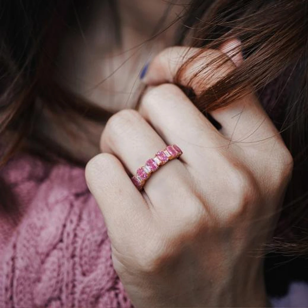 Julianna B 14K Rose Gold Pink Sapphire & Diamond Anniversary Ring