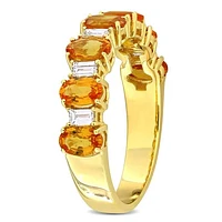 JULIANNA B 14K Yellow Gold Yellow Sapphire & Diamond Anniversary Ring