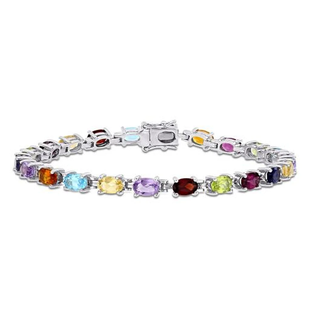 JULIANNA B Sterling Silver Multi-Gemstone Tennis 7" Bracelet