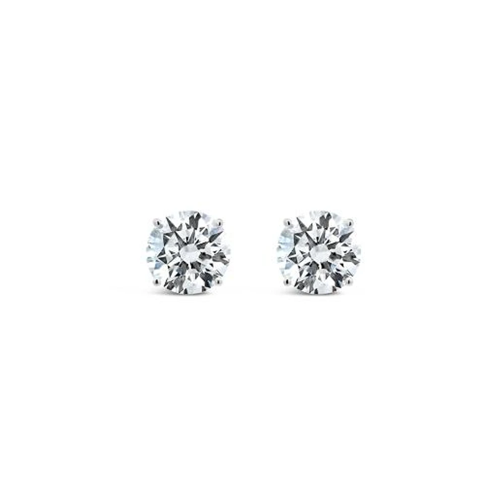 New Brilliance Lab Grown 4.00CTW Diamond Stud Earrings in 14K White Gold