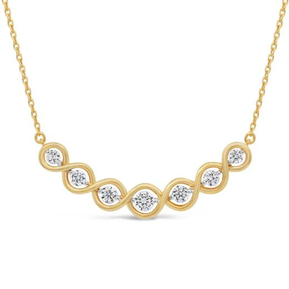 New Brilliance Lab Grown 0.45CTW Diamond Necklace in 10K Yellow Gold