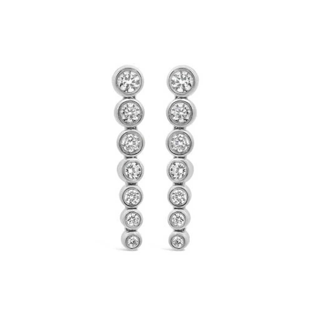 New Brilliance Lab Grown 0.95CTW Diamond Fashion Drop Earrings in 10K White Gold