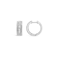 New Brilliance Lab Grown 0.95CTW Diamond Hoop Earrings in 10K White Gold