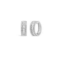 New Brilliance Lab Grown 0.95CTW Diamond Hoop Earrings in 10K White Gold