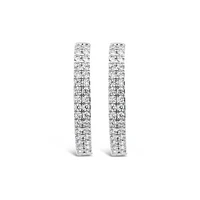 New Brilliance Lab Grown 1.95CTW Diamond Hoop Earrings in 10K White Gold