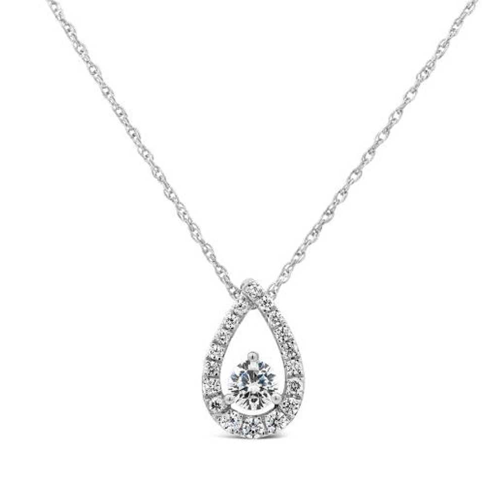 New Brilliance Lab Grown 0.45CTW Diamond Fashion Pendant in 10K White Gold