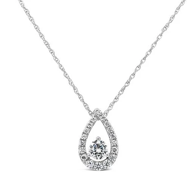 New Brilliance Lab Grown 0.45CTW Diamond Fashion Pendant in 10K White Gold