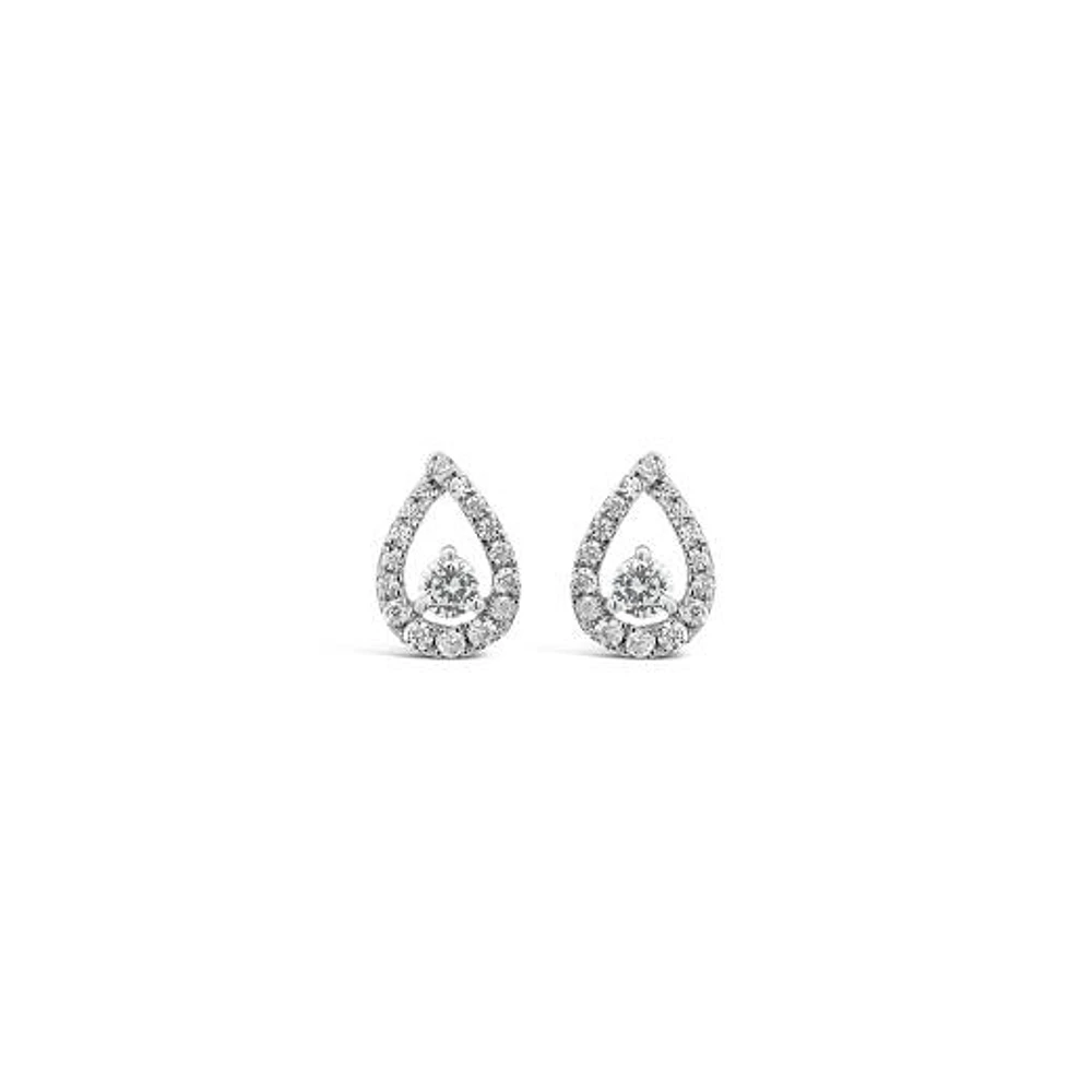 New Brilliance Lab Grown 0.45CTW Diamond Fashion Stud Earrings in 10K White Gold