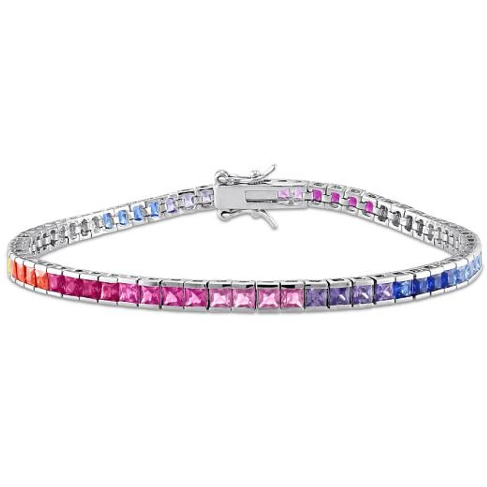 Julianna B Sterling Silver Multi-Colour Cubic Zirconia Bracelet 7