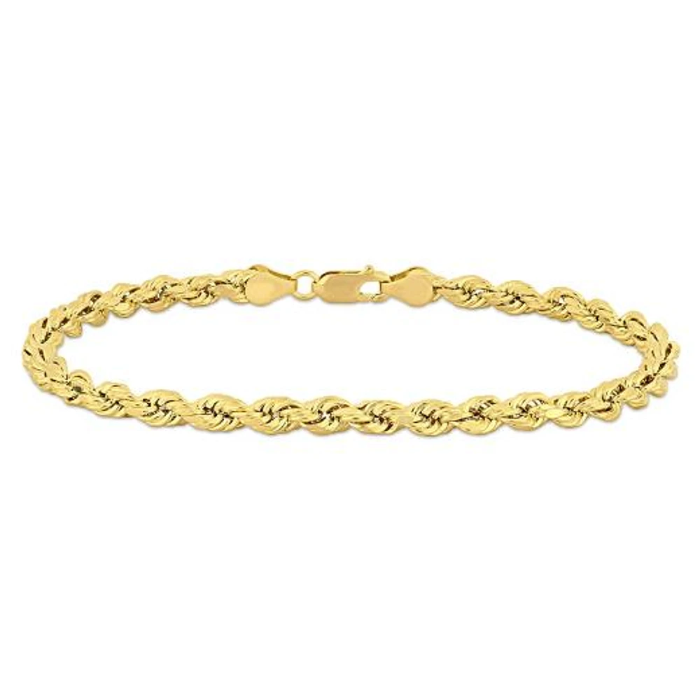 JULIANNA B 10K Yellow Gold 9" 5MM Rope Link Bracelet