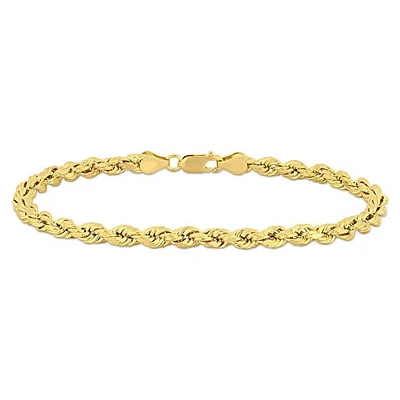 JULIANNA B 10K Yellow Gold 9" 5MM Rope Link Bracelet