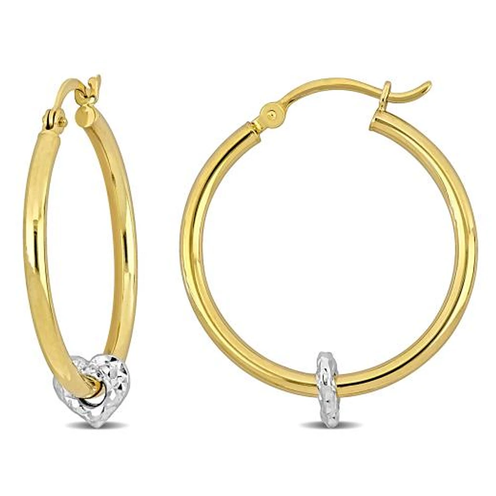 JULIANNA B 14K Yellow Gold 25MM Heart Hoop Earrings