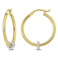 JULIANNA B 14K Yellow Gold 25MM Heart Hoop Earrings