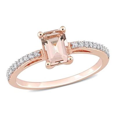 JULIANNA B 10K Rose Gold Morganite & Diamond Engagement Ring