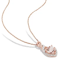 Julianna B 10K Rose Gold Morganite & Diamond Earring Pendant Set