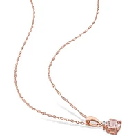 JULIANNA B 10K Rose Gold Morganite & Diamond Earring Pendant Set