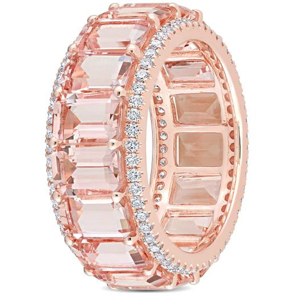 Julianna B 14K Rose Gold Morganite & Diamond Eternity Ring