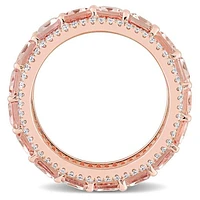 Julianna B 14K Rose Gold Morganite & Diamond Eternity Ring