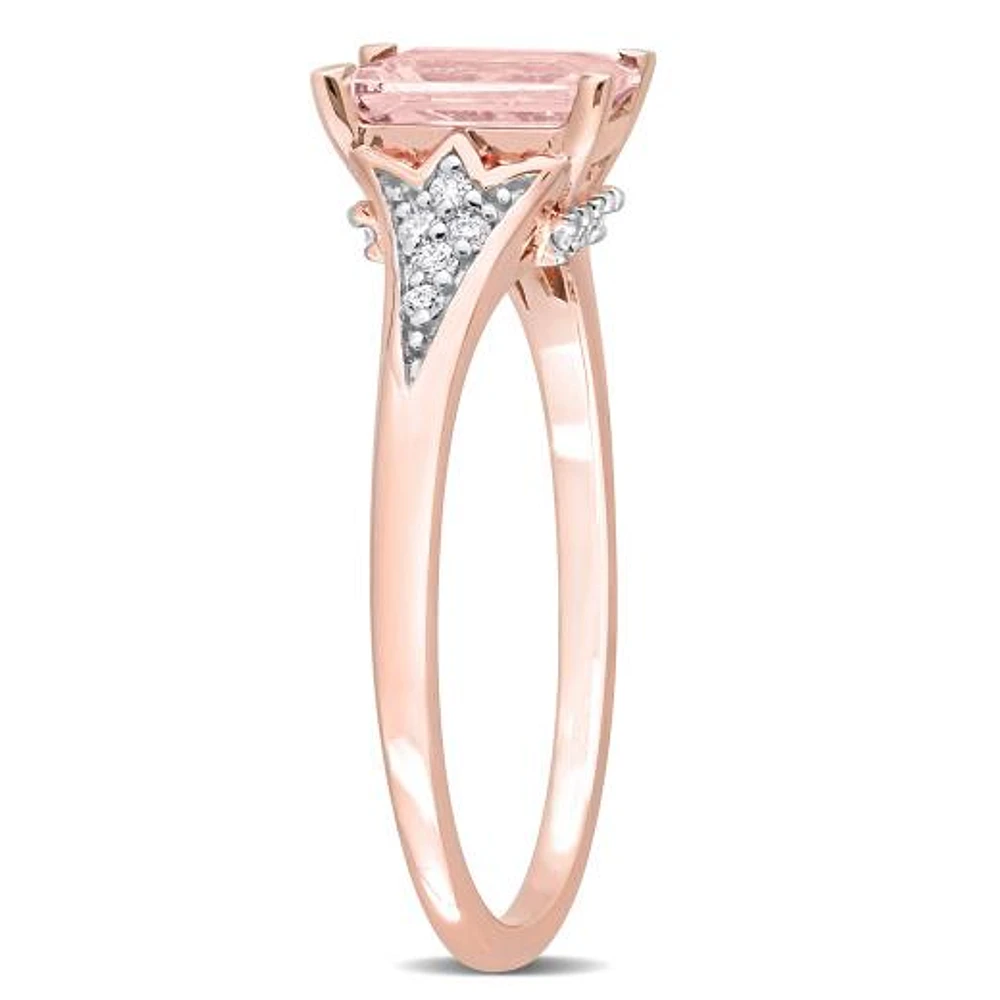 Julianna B 10K Rose Gold Morganite & Diamond Ring
