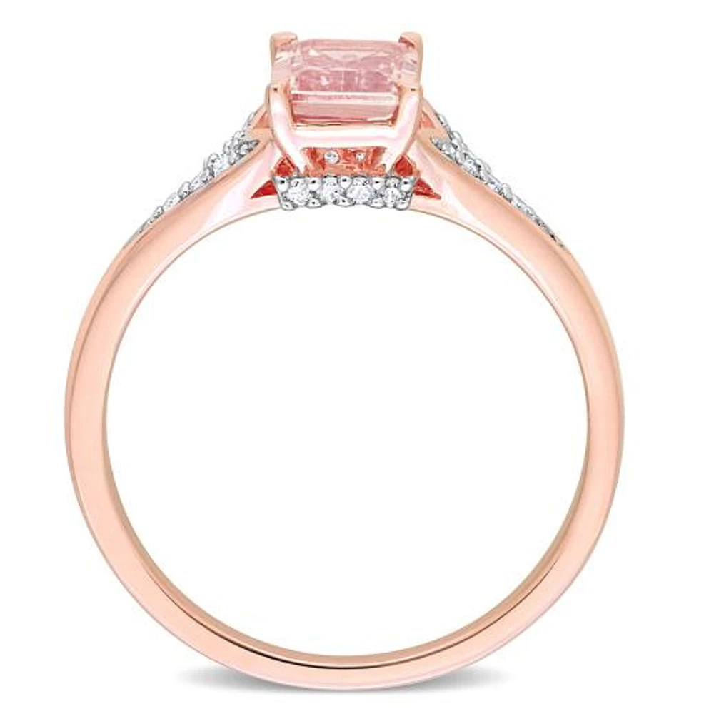 Julianna B 10K Rose Gold Morganite & Diamond Ring