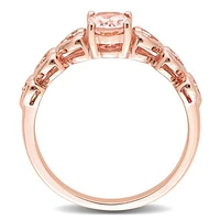 JULIANNA B 10K Rose Gold Morganite & White Topaz Engagement Ring