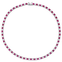 Julianna B Sterling Silver Created Ruby & Created White Sapphire Necklace 17