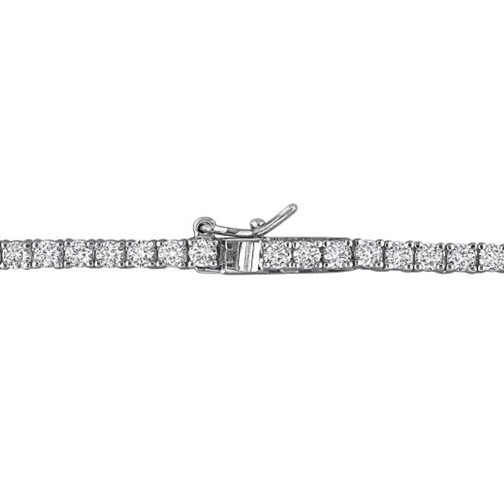 Julianna B Sterling Silver Created Ruby & Created White Sapphire Necklace 17