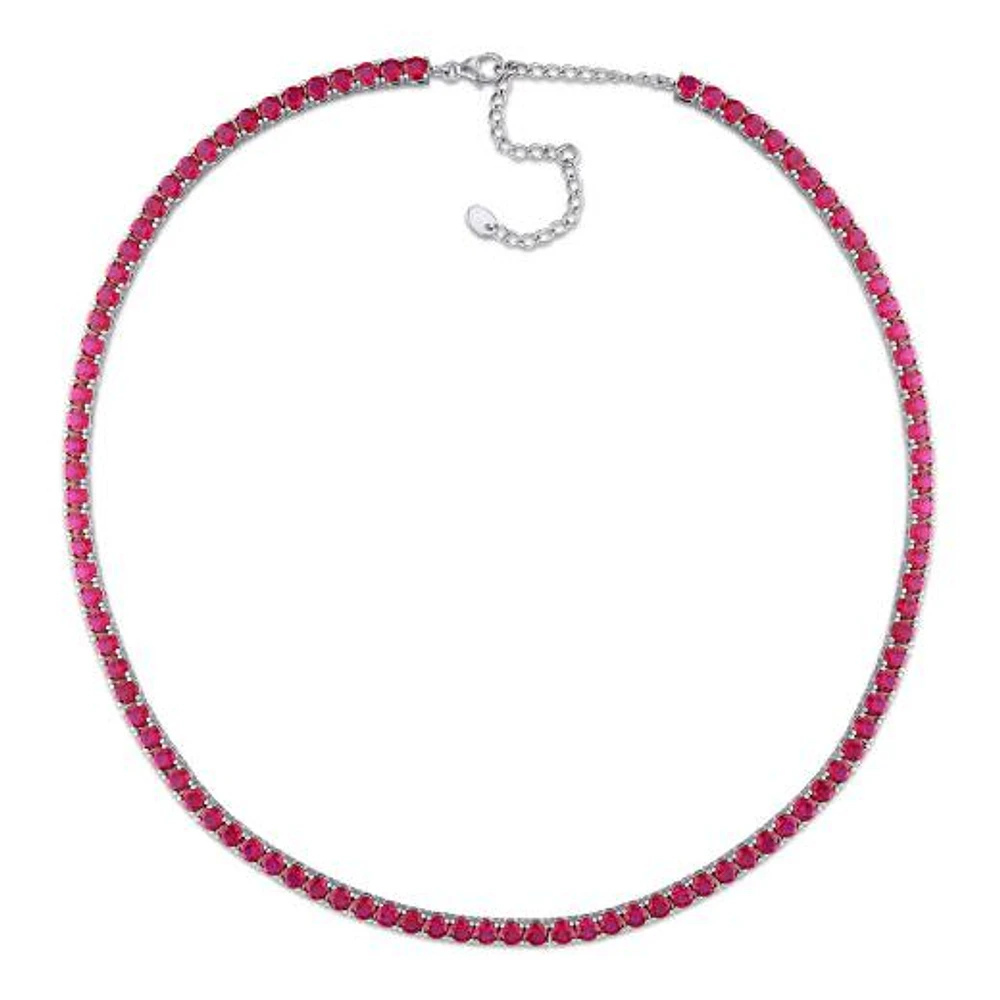 Julianna B Sterling Silver Created Ruby 17" Necklace