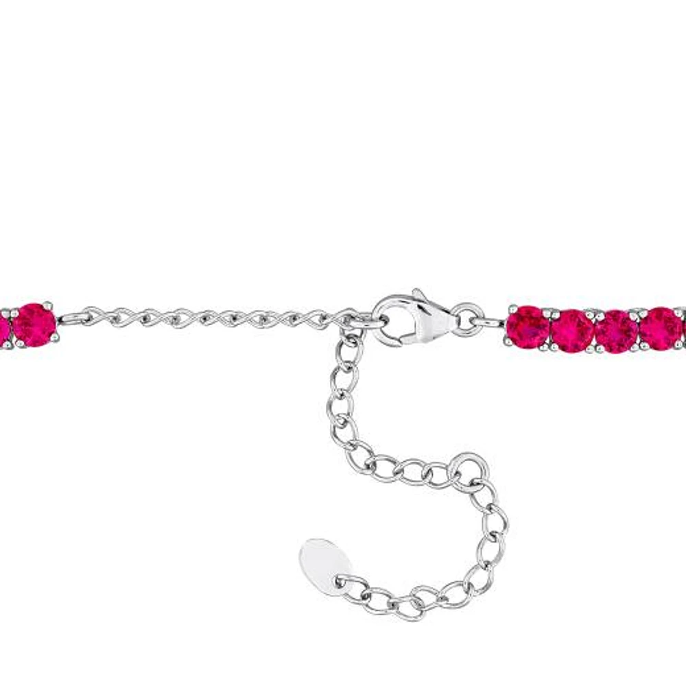 Julianna B Sterling Silver Created Ruby 17" Necklace