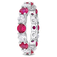 Julianna B Sterling Silver Created Ruby & Created White Sapphire Eternity Ring