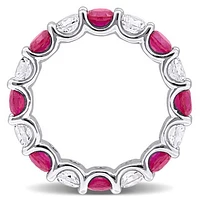 Julianna B Sterling Silver Created Ruby & Created White Sapphire Eternity Ring