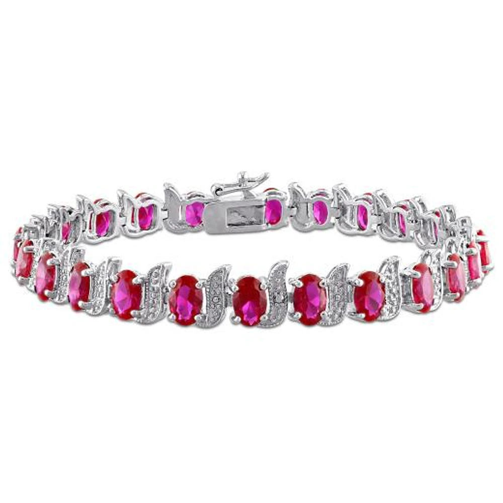 JULIANNA B Sterling Silver Created Ruby 7" Bracelet