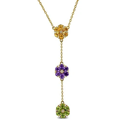 JULIANNA B Yellow Plated Sterling Silver Multi-Gemstone Necklace 18