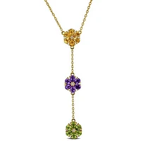 JULIANNA B Yellow Plated Sterling Silver Multi-Gemstone Necklace 18