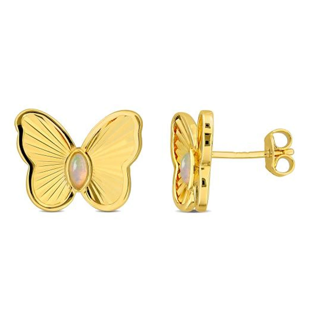 JULIANNA B Yellow Plated Sterling Silver Opal Butterfly Earrings