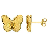 JULIANNA B Yellow Plated Sterling Silver Citrine Butterfly Earrings