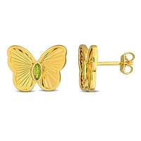 Julianna B Yellow Plated Sterling Silver Peridot Butterfly Earrings