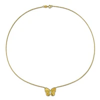 Julianna B Yellow Plated Sterling Silver Created White Sapphire 17" Necklace