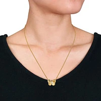 Julianna B Yellow Plated Sterling Silver Created White Sapphire 17" Necklace