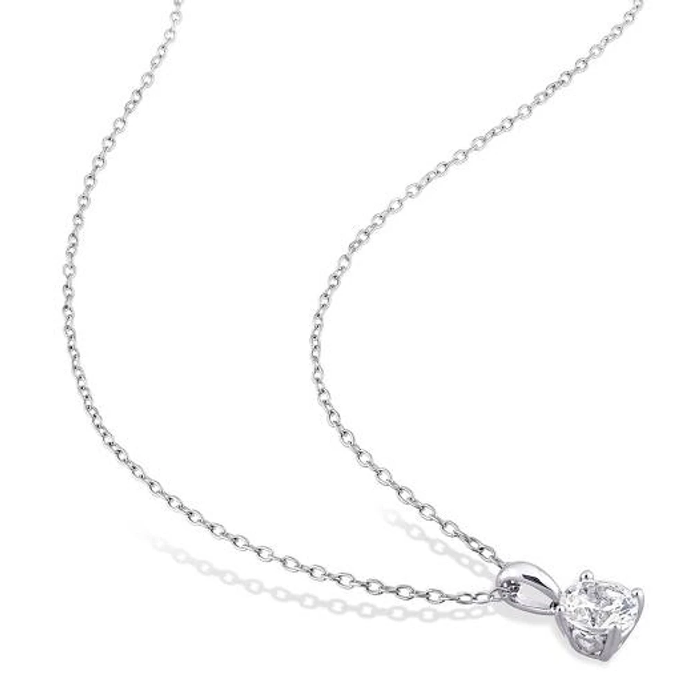 Julianna B Sterling Silver Created White Sapphire Earrings Pendant Set