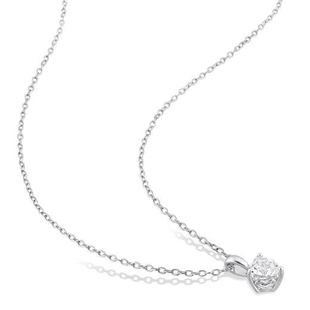 Julianna B Sterling Silver Created White Sapphire Earrings Pendant Set
